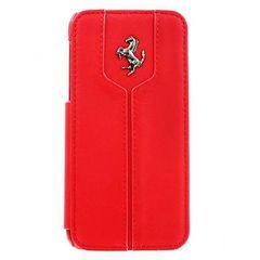FEMTFLBKPMRE Ferrari Monte Carlo Leather Book Case for iPhone 5C Red