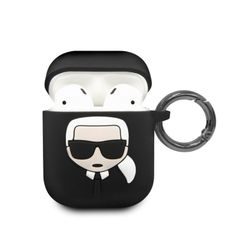 KLACCSILKHBK Karl Lagerfeld Silikonový Kryt pro Airpod Black