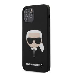 KLHCP12MSLKHBK Karl Lagerfeld Head Silikonový Kryt pro iPhone 12 Pro/12 Max Black