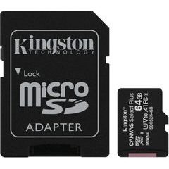 64GB microSDXC Kingston Canvas Select Plus A1 CL10 100MB/s + adapter