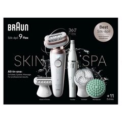 Braun Silk·épil 9 Flex 9-580 3D SkinSpa, Bílý/Zlatý - epilátor