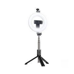 XO selfie stick Bluetooth tripod SS12 black 95cm s LED lampou