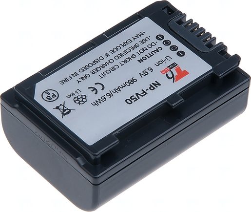 BATERIE T6 POWER SONY NP-FV50, 980MAH, ŠEDÁ