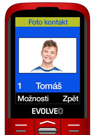 EVOLVEO EASYPHONE XO, MOBILNÍ TELEFON PRO SENIORY S NABÍJECÍM STOJÁNKEM (ČERVENÁ BARVA)