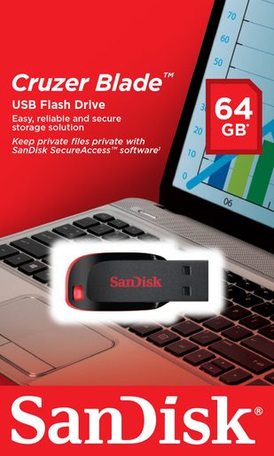 SANDISK CRUZER BLADE 64GB USB 2.0 ČERNÁ