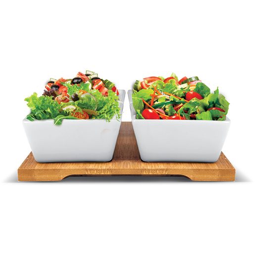 SERVÍROVACÍ MISKY 4KS; 19X19 CM - BAMBOO