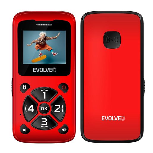 EVOLVEO EASYPHONE ID, MOBILNÍ TELEFON PRO SENIORY, ČERVENÁ