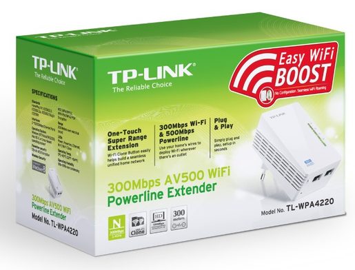 TP-LINK TL-WPA4220 N300 POWERLINE EXTENDER,1KS