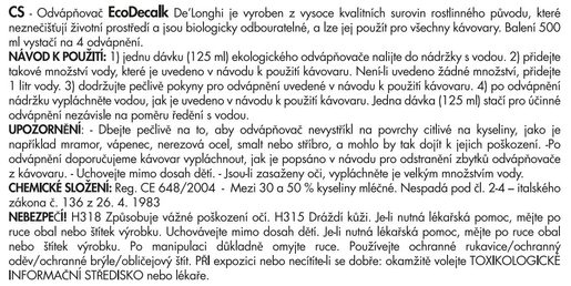 DÉLONGHI ECO DECALK 500ML