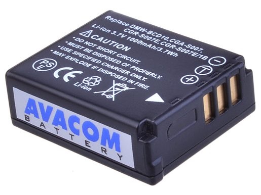 BATERIE AVACOM PANASONIC CGA-S007 LI-ION 3.7V 1000