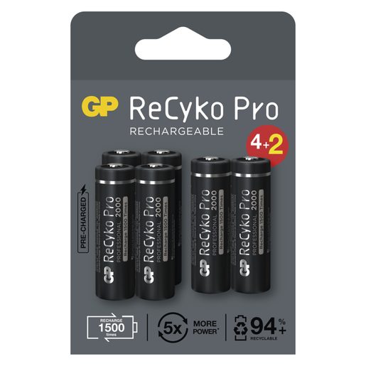 GP NABÍJECÍ BATERIE RECYKO PRO AA (HR6) (6KS)