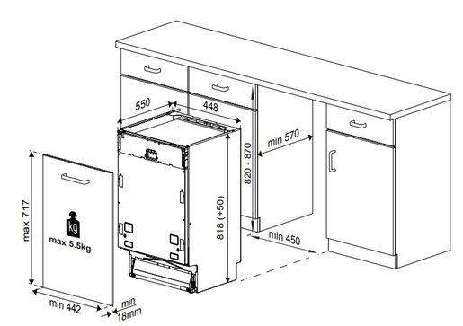 BEKO DIS26021 - VESTAVNÁ MYČKA NÁDOBÍ (45CM)