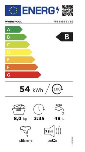 WHIRLPOOL FRESHCARE+ FFB 8458 BV EE - PŘEDEM PLNĚNÁ PRAČKA