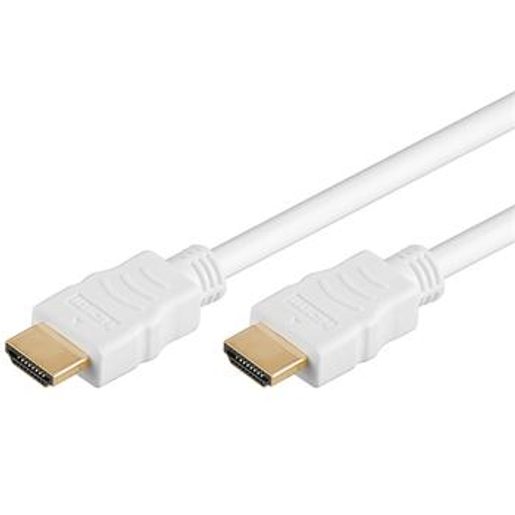 PREMIUMCORD HDMI HIGH SPEED + ETHERNET KABEL,BÍLÝ, ZLACENÉ KONEKTORY, 10M