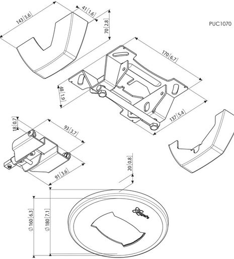 VOGEL´S STROPNÍ ÚCHYT PUC 1070, NÁKLON, NAD 40"