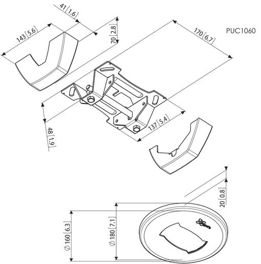 VOGEL´S STROPNÍ ÚCHYT PUC 1060,FIXNÍ,NAD 40"