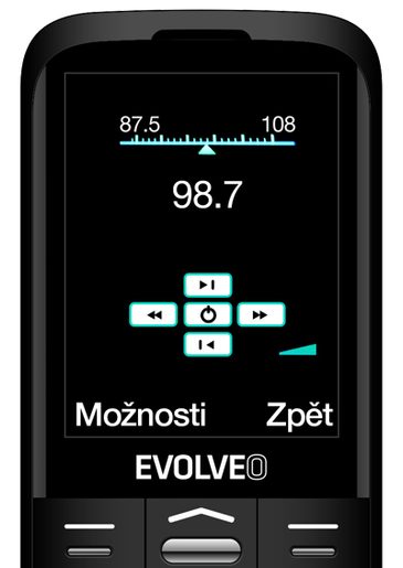 EVOLVEO EASYPHONE XO, MOBILNÍ TELEFON PRO SENIORY S NABÍJECÍM STOJÁNKEM (ČERNÁ BARVA)
