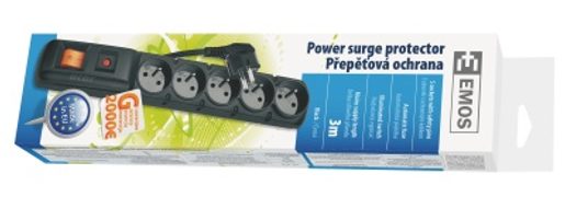 PŘEPĚŤOVÁ OCHRANA 5 ZÁSUVEK 3M ČERNÁ