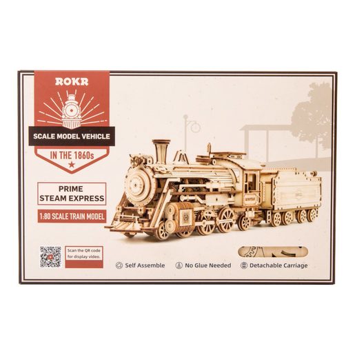 ROBOTIME DŘEVĚNÉ 3D PUZZLE PARNÍ LOKOMOTIVA