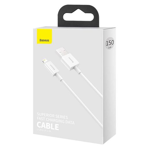 BASEUS  SUPERIOR USB - LIGHTNING 1,5 M 2,4A WHITE
