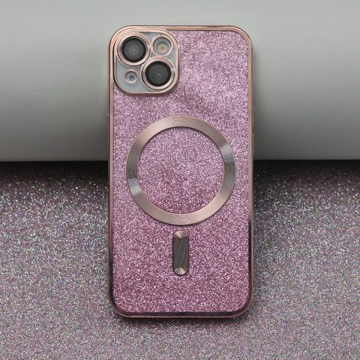 CU-BE GLITTER CHROME MAG POUZDRO IPHONE 12 6,1" PINK
