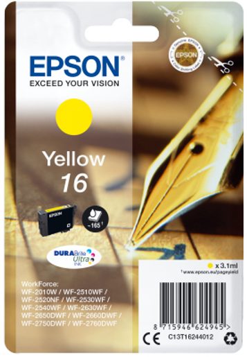 EPSON SINGLEPACK YELLOW 16 DURABRITE ULTRA INK