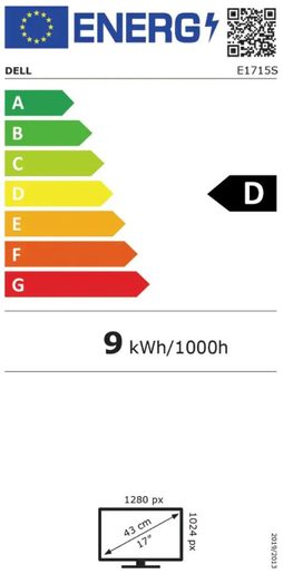 17" LCD DELL E1715S 5:4 ČERNÝ, 5MS, DP/VGA
