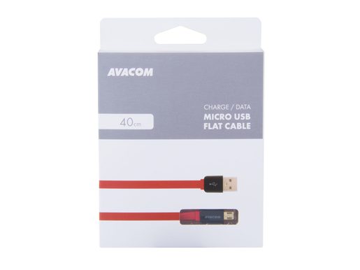 KABEL AVACOM MIC-40R USB - MICRO USB, 40CM, ČERVENÁ