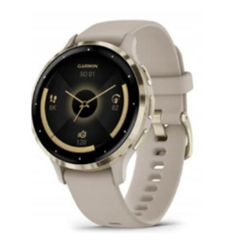 GARMIN VENU 3S CREAM GOLD/FRENCH GRAY BAND - CHYTRÉ HODINKY