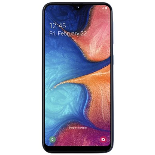 SAMSUNG GALAXY A20E SM-A202 BLUE POUŽITÝ, TOP STAV, ZÁRUKA, KRABIČKA, SLUCHÁTKA