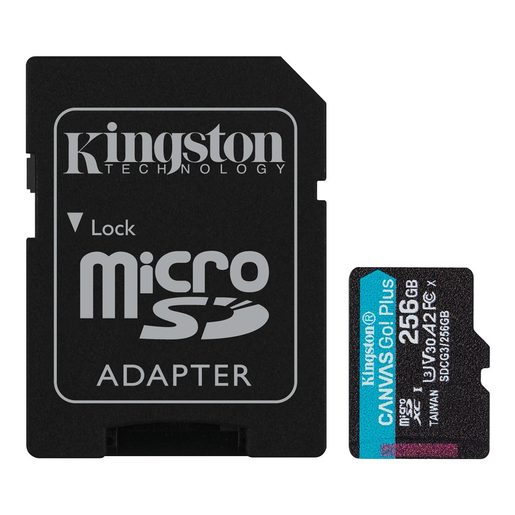 256GB MICROSDXC KINGSTON CANVAS GO! PLUS A2 U3 V30 170MB/S + ADAPTER