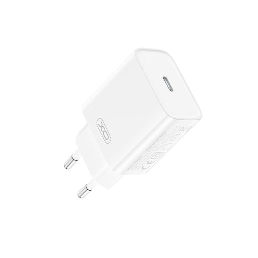 XO CE15 PD 20W 1X USB-C WHITE + USB-C - LIGHTNING CABLE - SÍŤOVÁ NABÍJEČKA