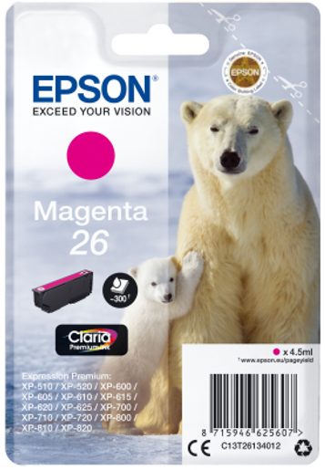 EPSON SINGLEPACK MAGENTA 26 CLARIA PREMIUM INK