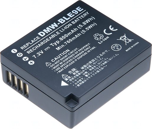 BATERIE T6 POWER PANASONIC DMW-BLE9, DMW-BLE9E, DMW-BLG10, DMW-BLG10E, BP-DC15, 800MAH