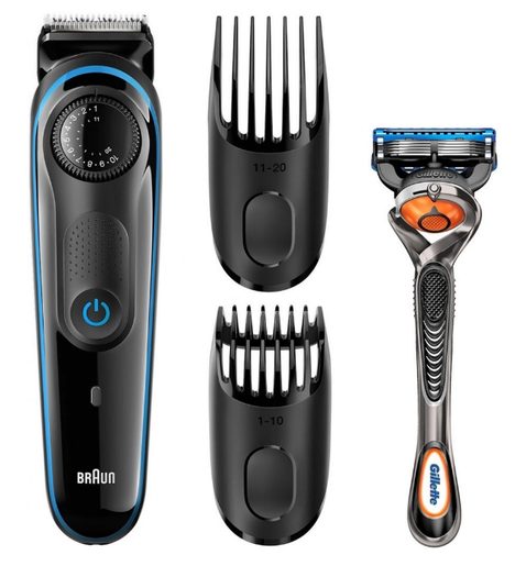 BRAUN BT 3940 BEARD TRIMMER ZASTŘIHOVAČ VOUSŮ A VLASŮ + HOLICÍ STROJEK GILLETTE