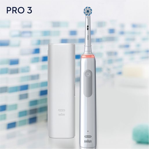ORAL-B PRO 3 3500 SENSITIVE CLEAN WHITE - ELEKTRICKÝ ZUBNÍ KARTÁČEK