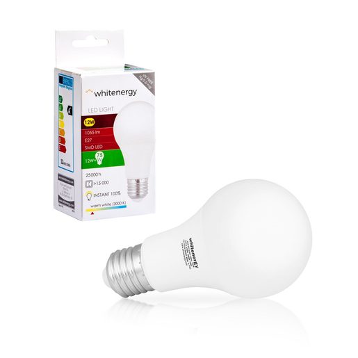 WE LED ŽÁROVKA SMD2835 A60 E27 12W TEPLÁ BÍLÁ