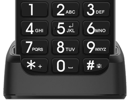 EVOLVEO EASYPHONE FL, MOBILNÍ TELEFON PRO SENIORY S NABÍJECÍM STOJÁNKEM, ČERNÁ