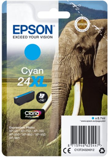 EPSON SINGLEPACK CYAN 24XL CLARIA PHOTO HD INK