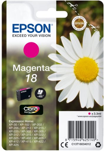 EPSON SINGLEPACK MAGENTA 18 CLARIA HOME INK