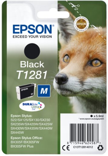 EPSON SINGLEPACK BLACK T1281 DURABRITE ULTRA INK