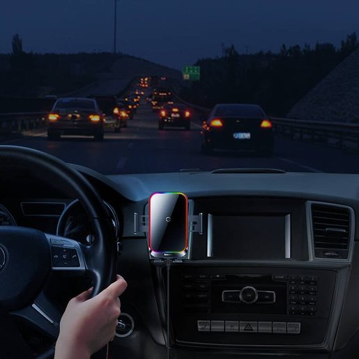 BASEUS SUDD000001 HALO ELECTRIC DRŽÁK TELEFONU S BEZDRÁTOVÝM NABÍJENÍM 15W BLACK