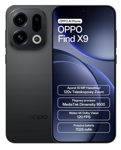 OPPO FIND X9 12 GB / 512 GB 5G ČERNÝ