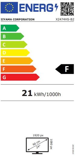 24" IIYAMA X2474HS-B2: VA, FULLHD@75HZ, 250CD/M2, 4MS, VGA, HDMI, DP, ČERNÝ