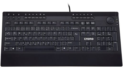 CRONO CK2111 - MULTIMEDIÁLNÍ KLÁVESNICE, CZ / SK, USB, ČERNÁ