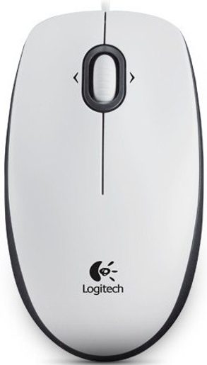 MYŠ LOGITECH B100 OPTICAL USB MOUSE, BÍLÁ
