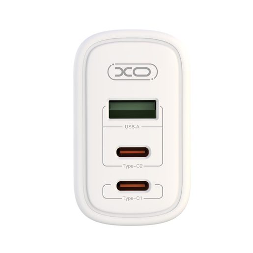 XO WALL CHARGER CE04 PD 65W 2X USB-C 1X USB WHITE