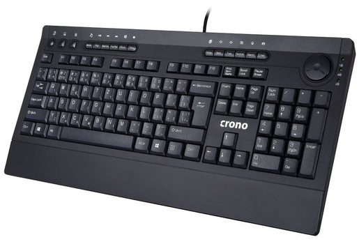 CRONO CK2111 - MULTIMEDIÁLNÍ KLÁVESNICE, CZ / SK, USB, ČERNÁ