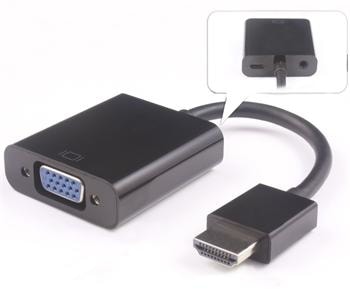 PŘEDVODNÍK HDMI NA VGA SE ZVUKEM 3,5MM JACK- ČERNÝ