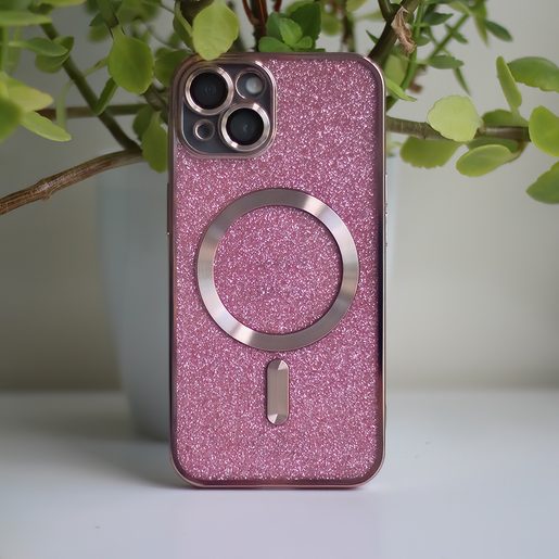 CU-BE GLITTER CHROME MAG POUZDRO IPHONE 13 6,1" PINK